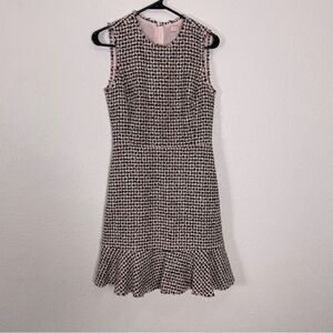 New Rebecca Taylor Pink and Black Tweed Sleeveless Dress